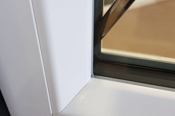 Chamfered Bead white upvc window closeup