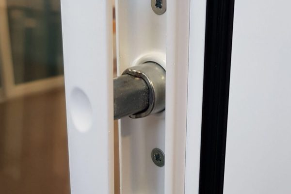 White aluminium bifold door White Locking T-Pull Handle