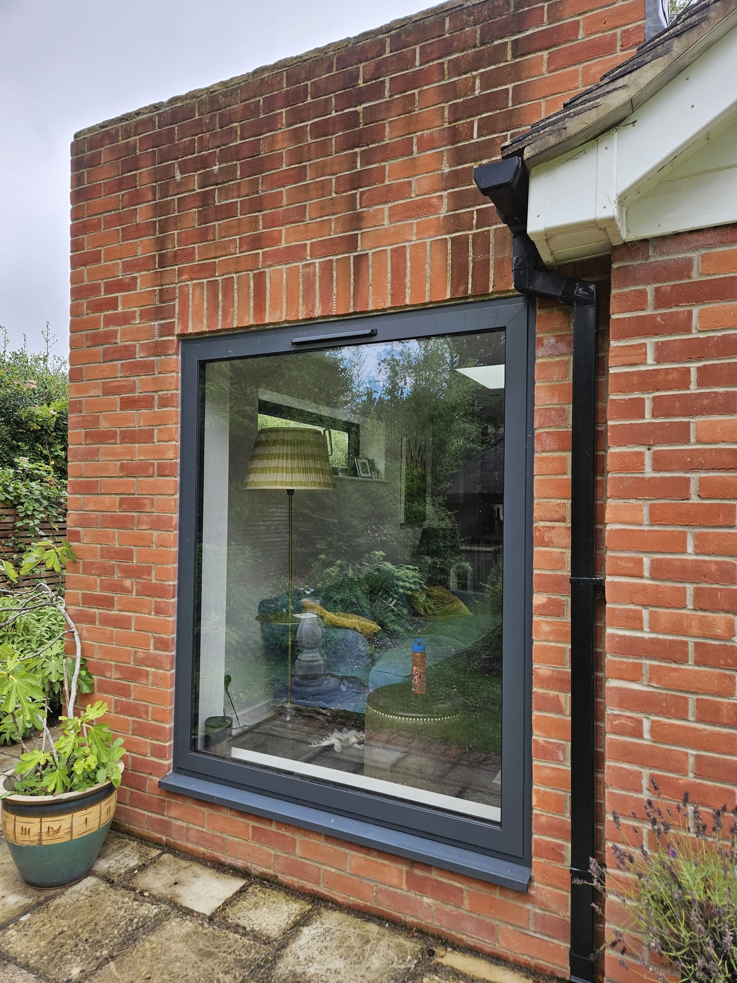 Grey Internally Glazed Aluminium Window