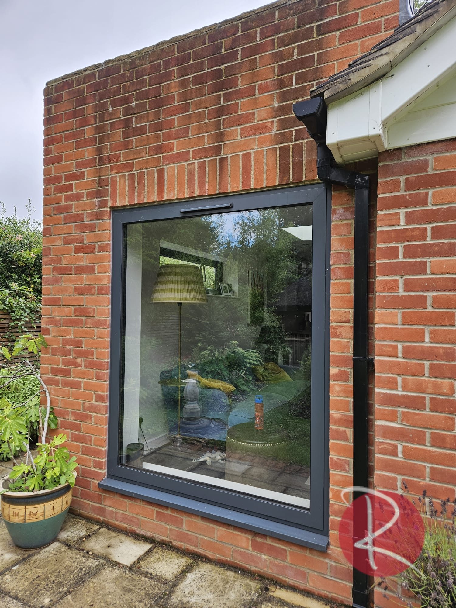 Grey Internally Glazed Aluminium Window Royale Collection Watermarked
