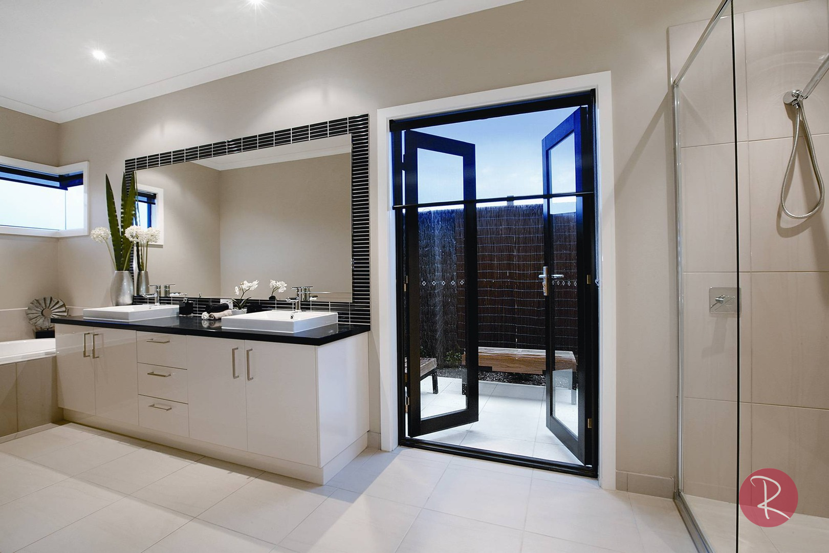 black internal aluminium french doors