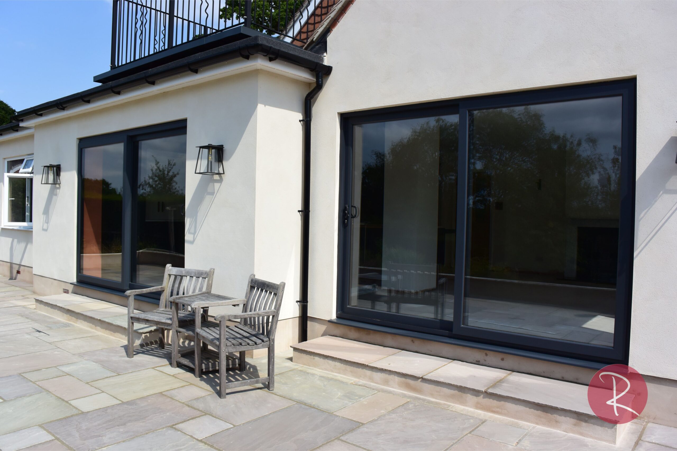 black aluminium patio sliding doors