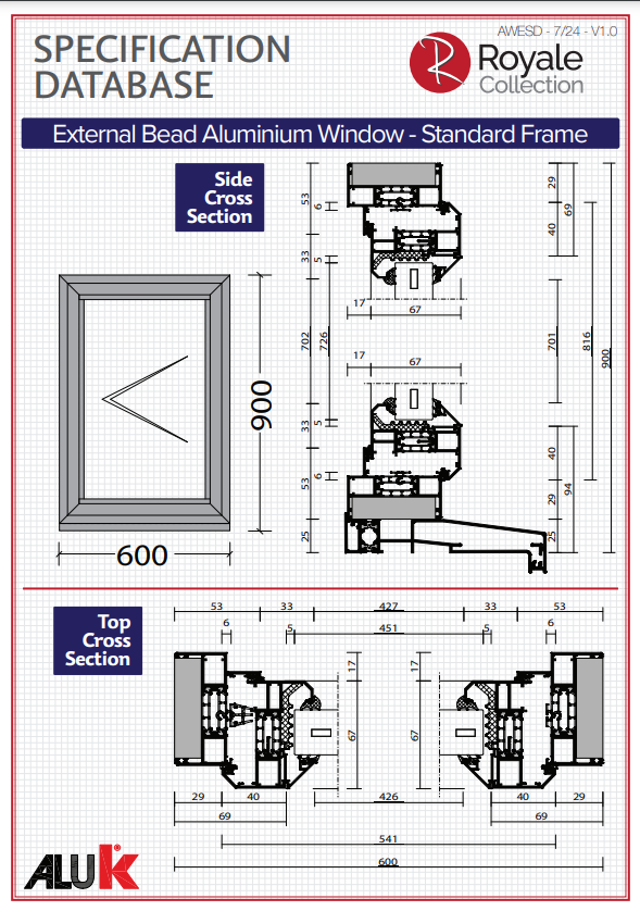 aluminium external glaze window