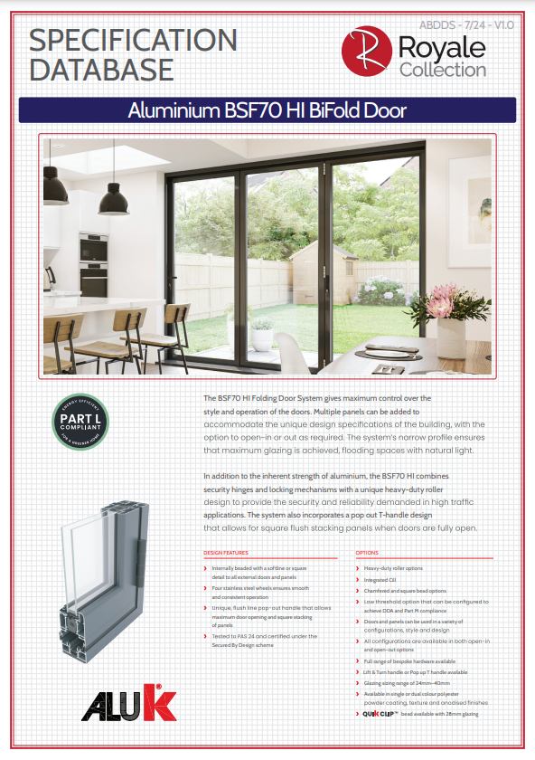 aluminium bifold data sheet
