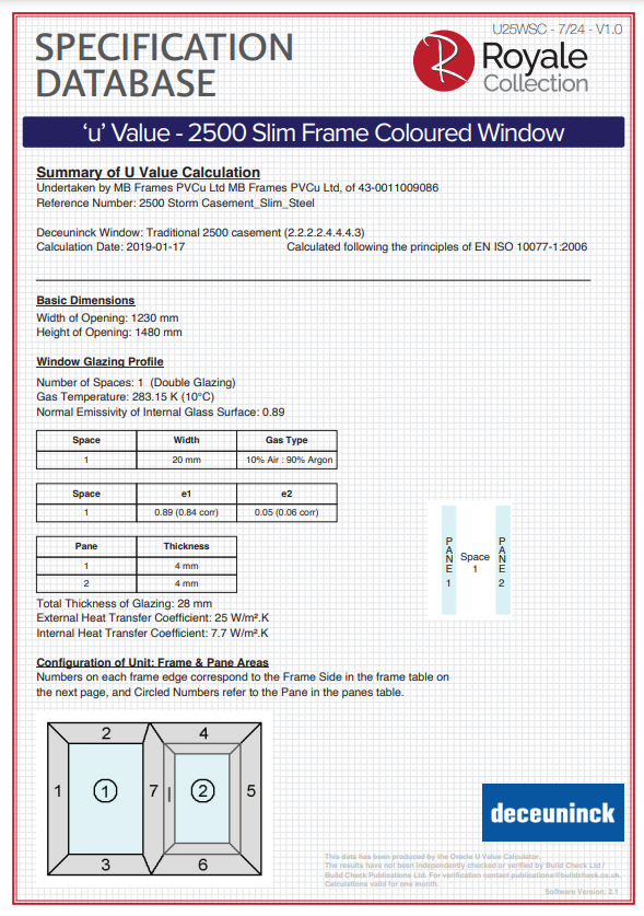2500 slim frame coloured windows