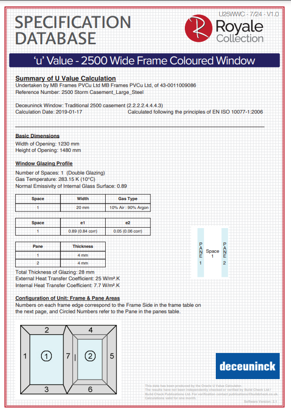 2500 wide frame coloured window