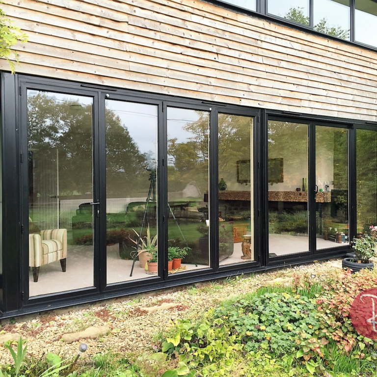 Large Black Aluminium Bifold Doors