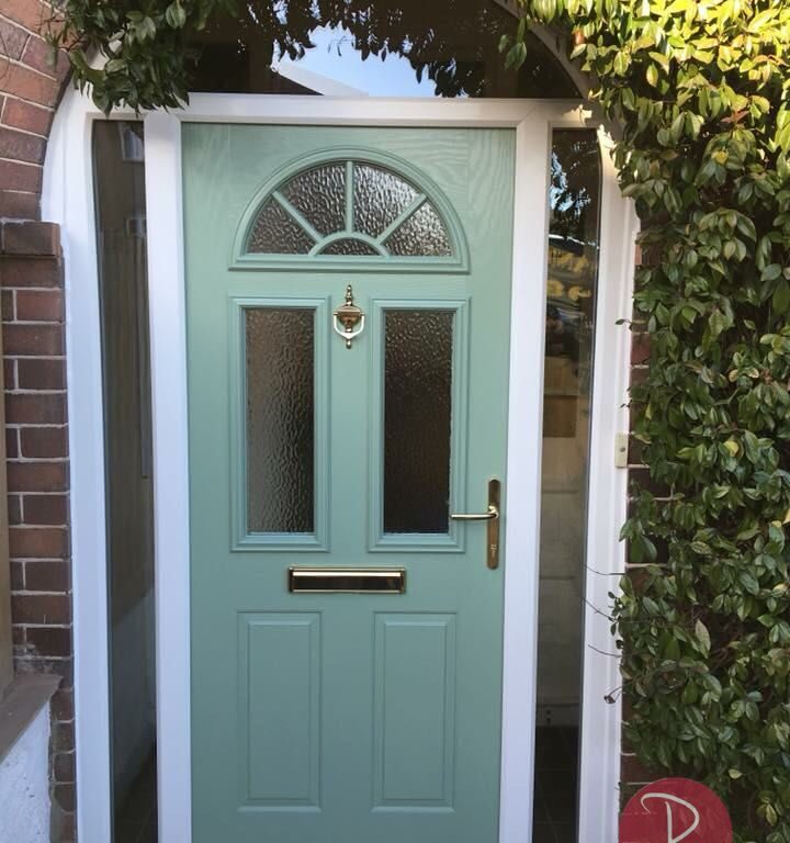 Green Double Glazed Composite Door