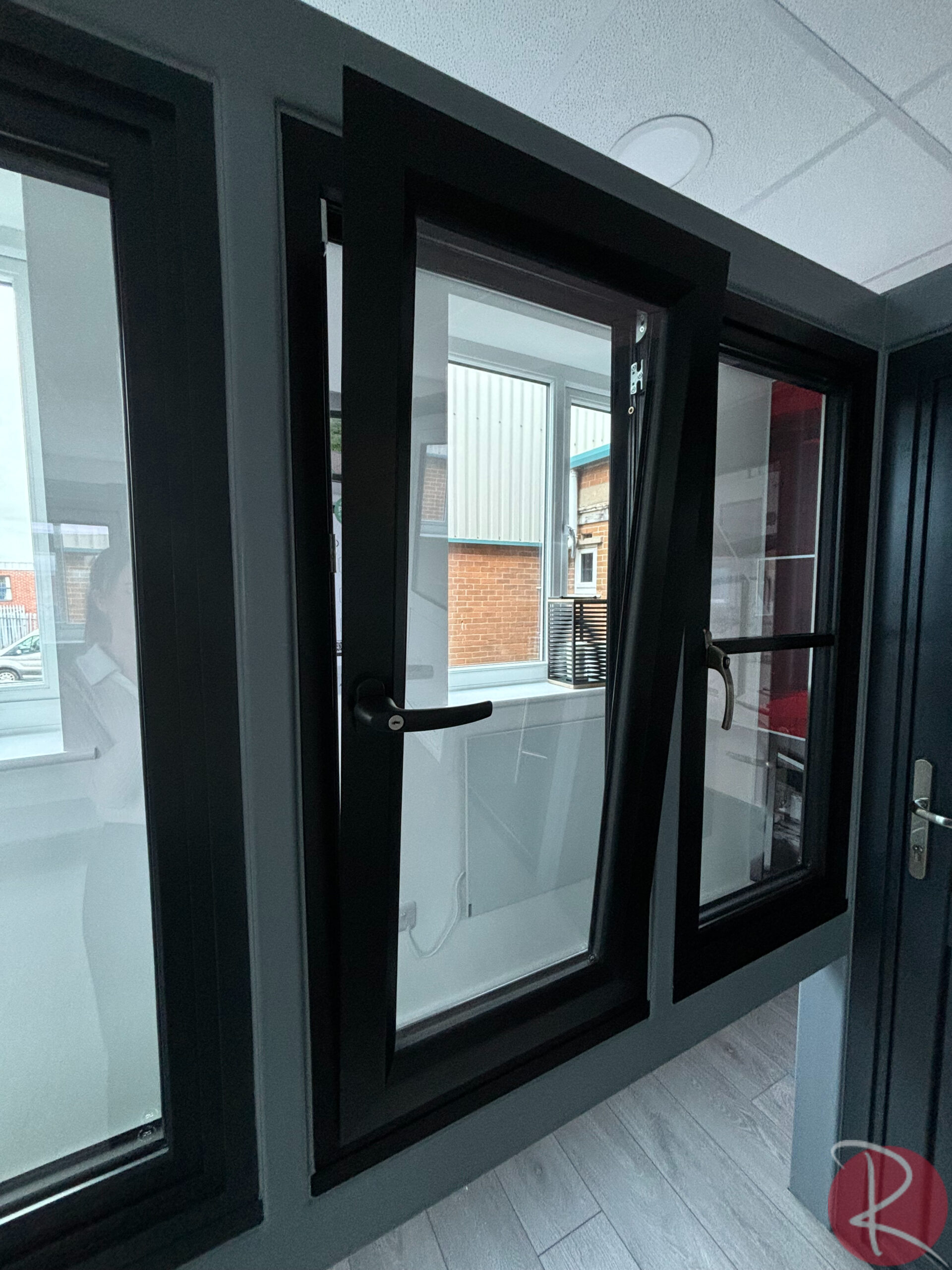 black tilt and turn aluminium window